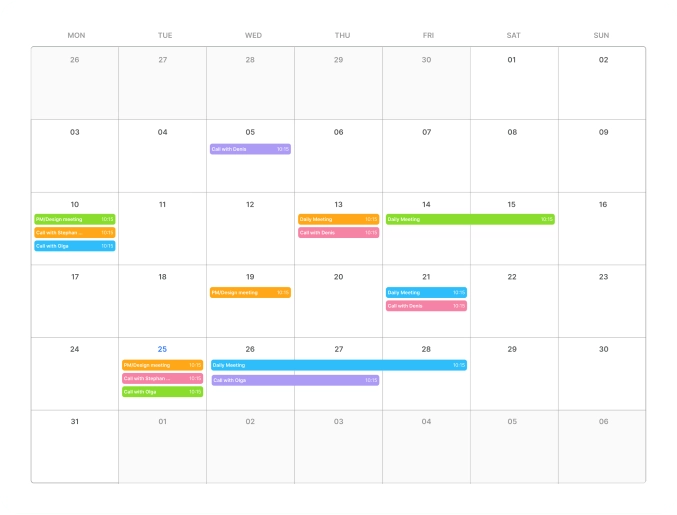 Terminverwaltung mit Kalender main